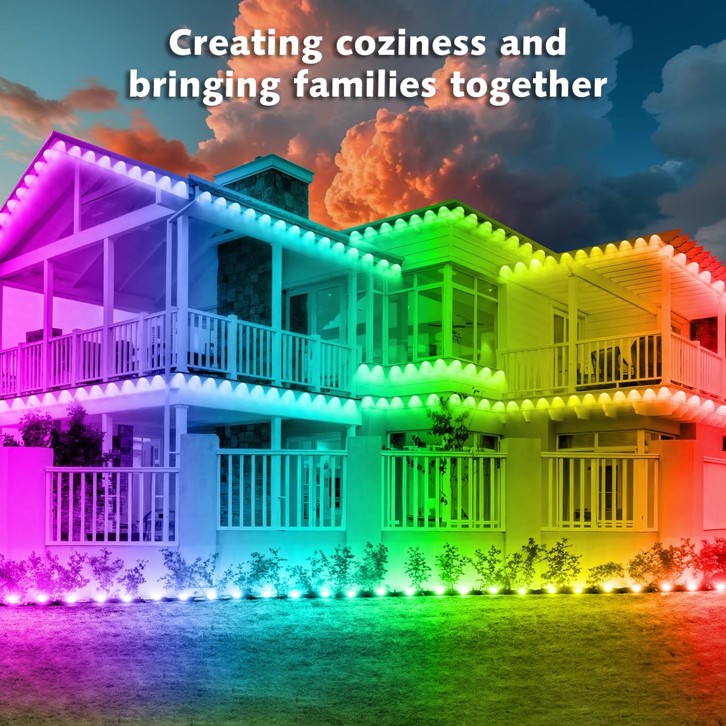 Permanent Outdoor RGB Lights,Waterproof Smart LED Eaves Lights with App/Remote Control,for Christmas and All Holiday Decor,Daily and Accent Lighting,House Roof and Garden Lighting (200FT)