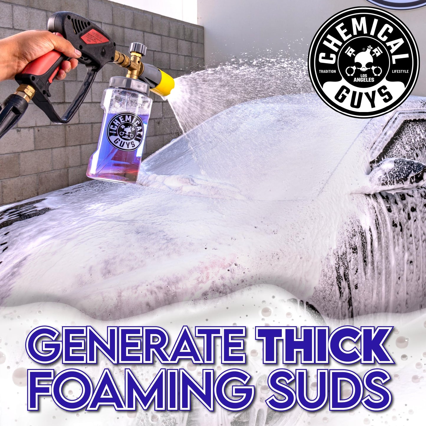 Chemical Guys Extreme Bodywash & Wax Foaming Car Wash Soap, (Works with Foam Cannons/Guns or Bucket Washes) For Trucks, Motorcycles, RVs & More, 32 fl oz, Grape Scent