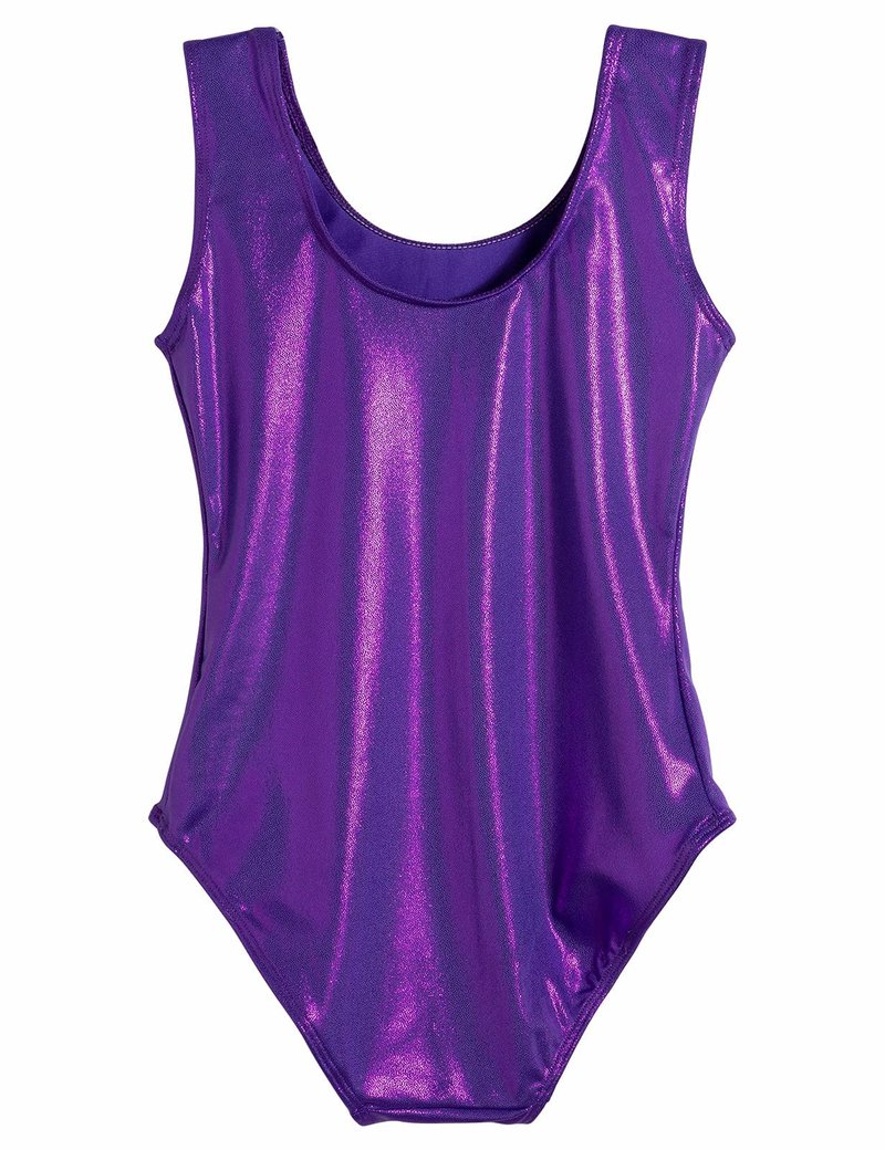 Domusgo Gymnastics Leotards for Girls 10-12 Years Old Purple Sparkly One Piece Tumbling Outfits