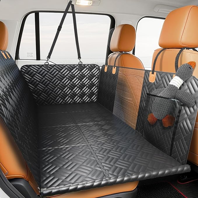 PROZAR Dog Car Seat Cover for Back Seat, Hard Bottom Back Seat Extender for Dogs - Supports 400lbs, Back Seat Pet Cover, Dog Hammock for Full-Size Trucks/SUV