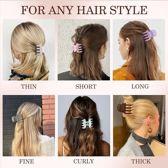 12Pcs Hair Clips for Women 1.8 Inch Small Claw Clips for Thin Hair Medium Hair Claw Clips for Thick Hair Accessories for Women Girls (Ice Cream)