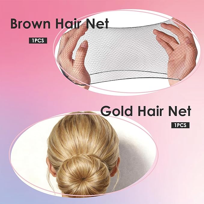 Hair Accessories Kit, Bobby Pins Hair Pins Hair Net Hair Clips and Hair Ties Hair Bands, Hair Kit for Dances Ballet Competition with Hair Accessories Organizer (PINK)