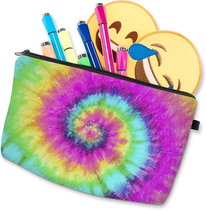 Deanfun Cosmetic Bag for Women, 3D Spiral Printed Waterproof Durable Makeup Bags Roomy Purse Bag Travel Accessories Trendy Gifts (52469)