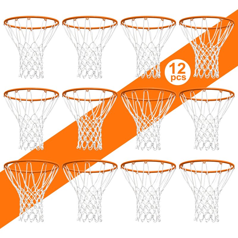 NEIJIANG Basketball Net Replacement Outdoor, Upgraded Thickening Heavy Duty, All Weather Anti Whip, Fits Standard Indoor or Outdoor 12 Loops Rim