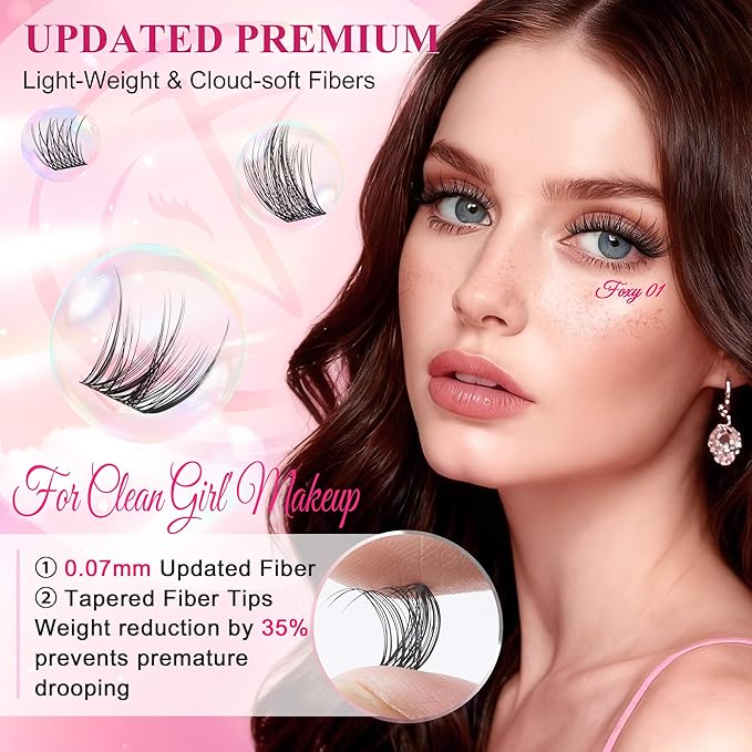 Lash Clusters Eyelash Clusters Wispy Lashes 536PCS EyeLashes Natural Lash Extensions Individual Lashes D Curl DIY At Home