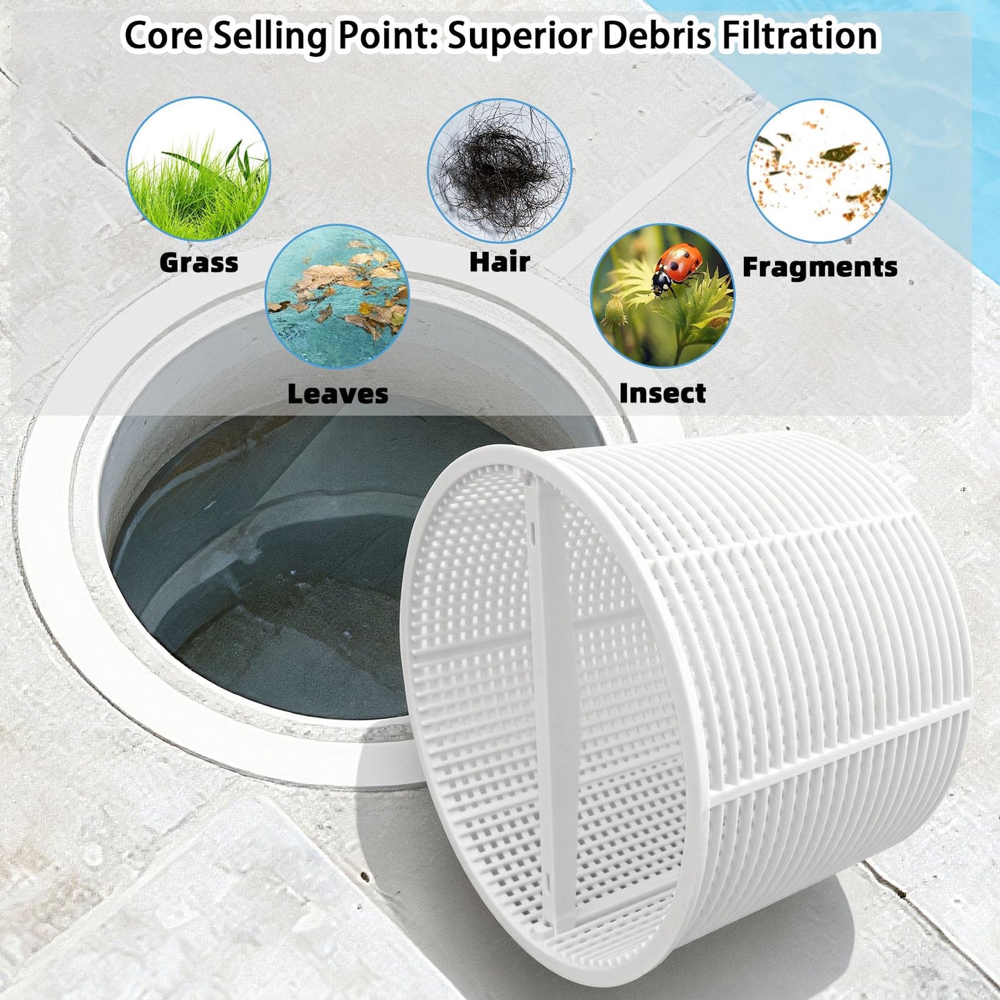 LRWZOV Pool Skimmer Basket Replacement for Hayward SPX1082CA & Aladdin B-152 Swimming Pool Skimmer Models SP1082 SP1083 SP1084 1085 1086 SP1075 1075T 1076 1077 Skimmers Basket (Blue)