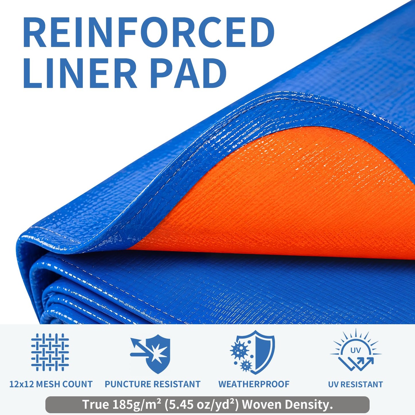 24FT Round Pool Liner Pad for Above Ground Pools, 180 GSM Heavy-Duty Puncture Resistant Under Mat, Underlayment Outdoor Tarp Protector for Lawn Concrete, Pool Floor Base Pad, Extends Liner Life