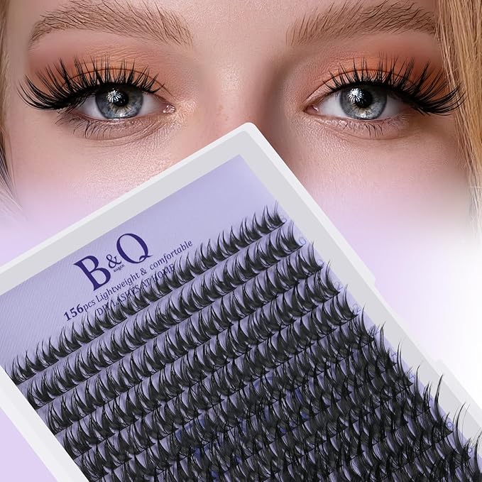 B&Q Flora Lash Clusters B0X,Flaunt Eyelash Clusters 156PCS Comfortable band Cluster Eyelash Extensions,8-18mm Individual Lashes Lightweight D Curl Lash Clusters Soft Eyelashes Wet Look(Flaunt B0X)