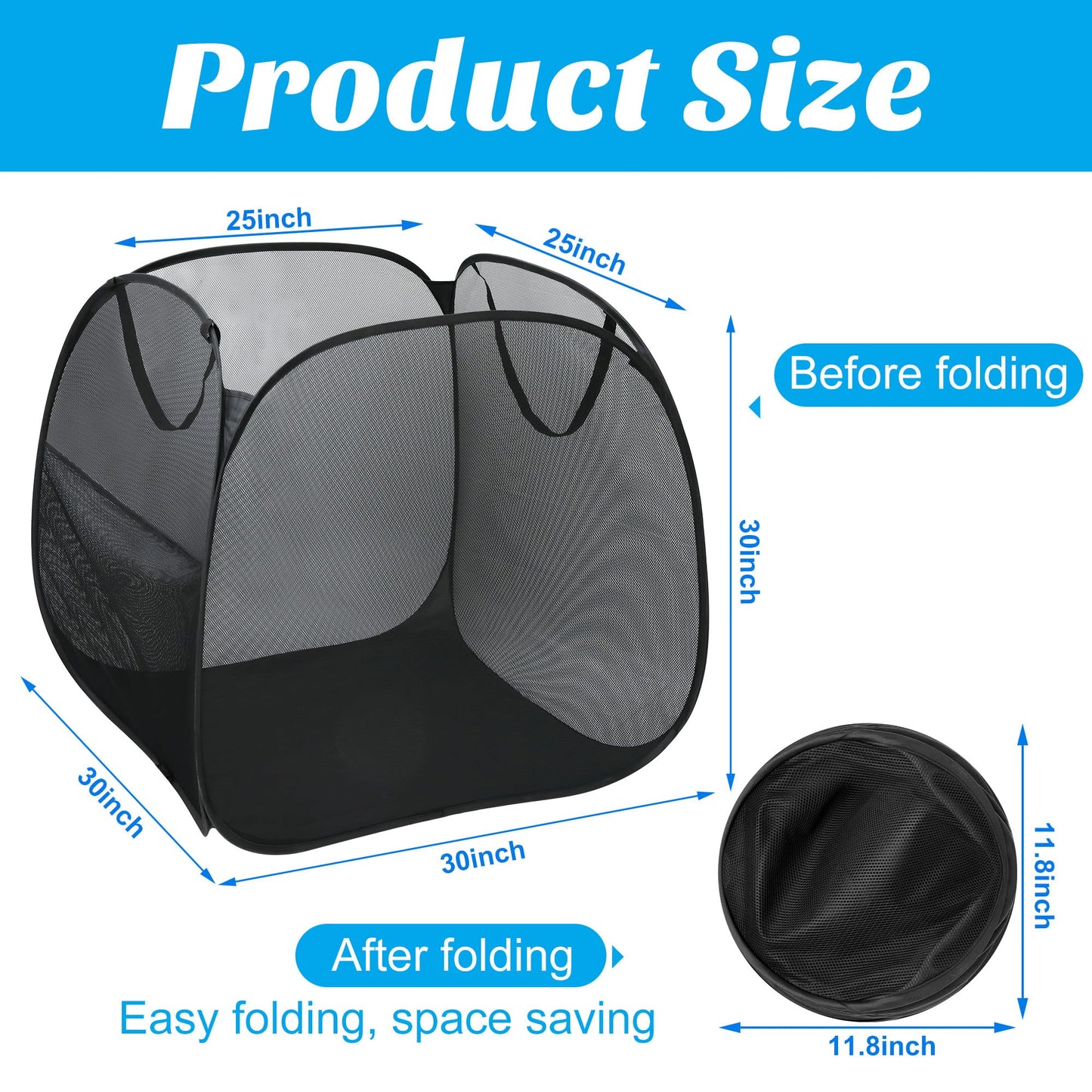 Adnee Pool Toy Storage Bin-30'' x 30'' x 30'' Nylon Mesh Pool Organizer with Side Pocket-105 Gallon Quick Drying Pool Storage for Float, Beach Balls,Towel and Other Swimming Accessories