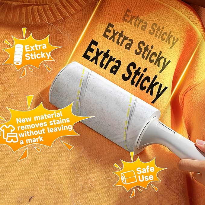 Extra Sticky Lint Roller, 1000 Sheets Value Pack with 3 Reinforced Handles, Tear-Resistant Sheets for Pet Hair, Clothes, Couch & Car