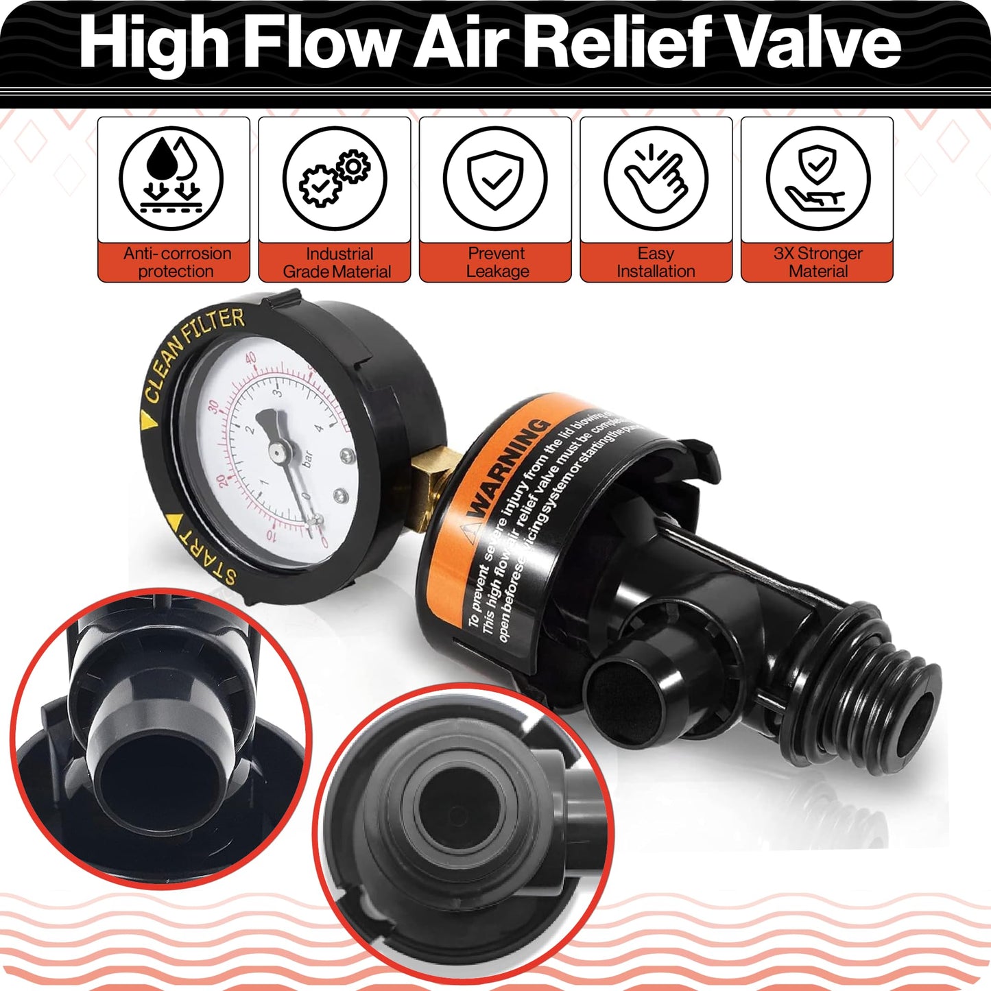 Swimables 98209800 Air Relief Valve Compatible with Pentair Pool Filter | Compatible with Pentair Pool Products FNS, Clean and Clear, Quad DE and 2000/4000 Series Filters