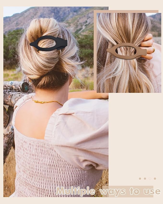 French Flat Hair Clips for Women - 6Pcs Flat Hair Claws for Thin Thick Hair Strong Hold No Slip Grip Hair Claw Clips for Women Girls (Matte(Neutral colors))