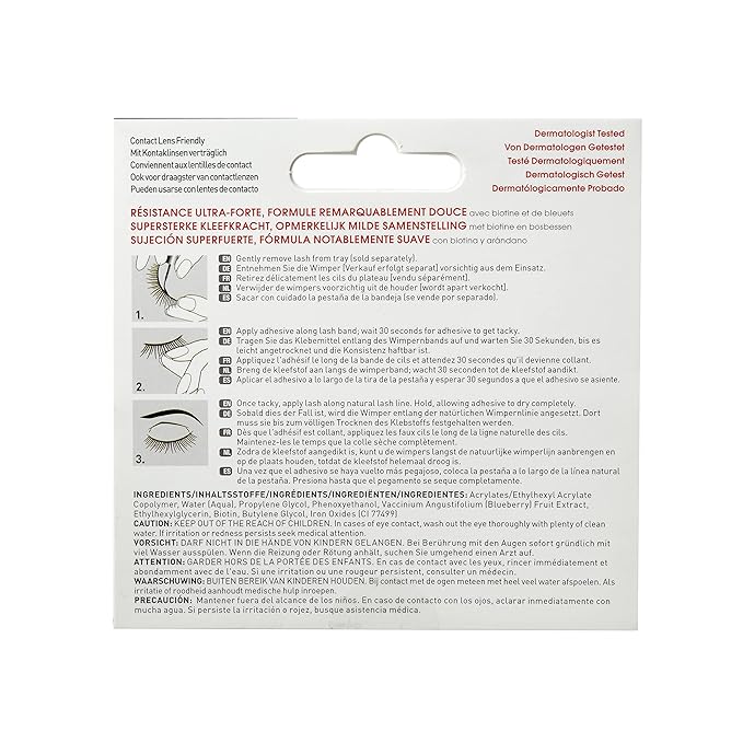 KISS Lash Couture, Lash Glue, Super Strong Strip Lash Adhesive, White, Includes Lash Adhesive, Long Lasting Wear, Can Be Used with Strip Lashes and Lash Clusters (Pack of 2), Clear