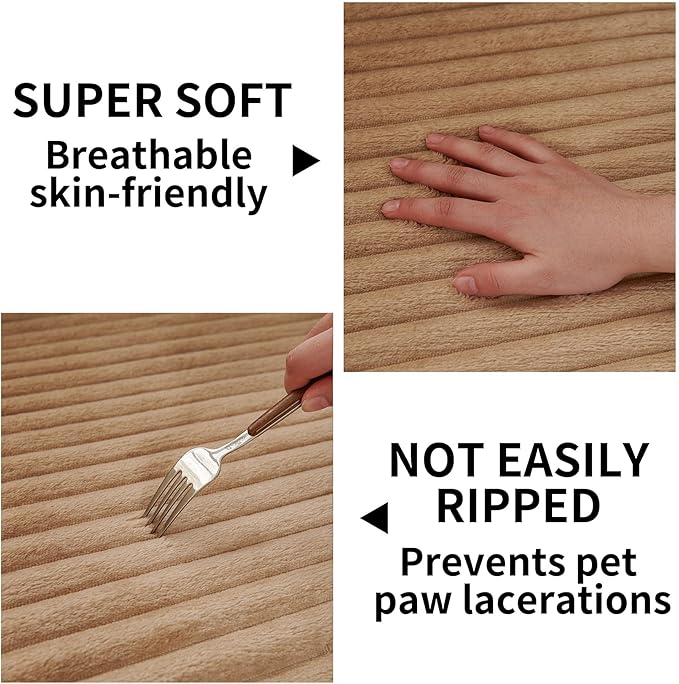 HAOMAIJIA Waterproof Couch Cover for Dogs Washable,Faux Fur Pet Couch Covers for Sofa,Soft Dog Bed Cover Non-Slip Couch Covers for 3 Cushion Couch Sofa Pet Friendly (Khaki, 35" x 62")