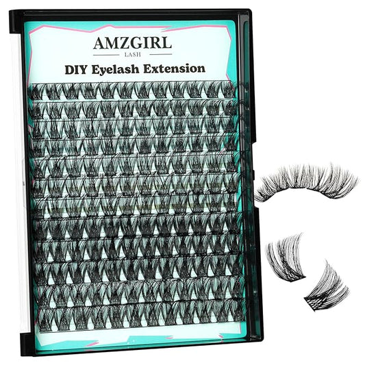 Lash Clusters 144pcs Cluster Eyelash Extensions D Curl Eyelash Clusters False Eyelashes Soft Comfortable Individual Lashes DIY Lash Extensions with Thin Band (Dusk, D-10-18mm)