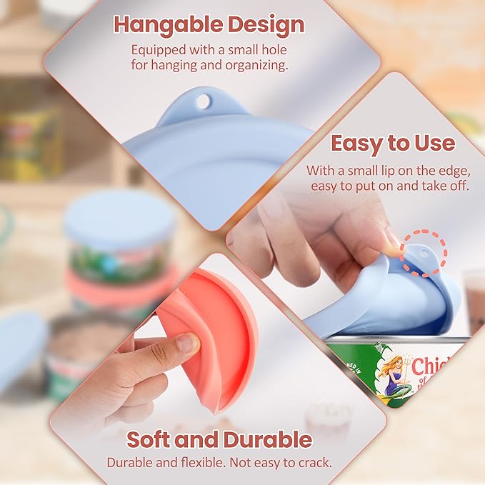 4 Packs 4-inch/9.5cm Silicone Can Lids for Bumble Bee | StarKist | Chicken of the Sea 12oz Tuna Can, Can Covers for 4.0-inch Canned Food, Food Storage Cover, Freezer&Dishwasher Safe (Can NOT Included)