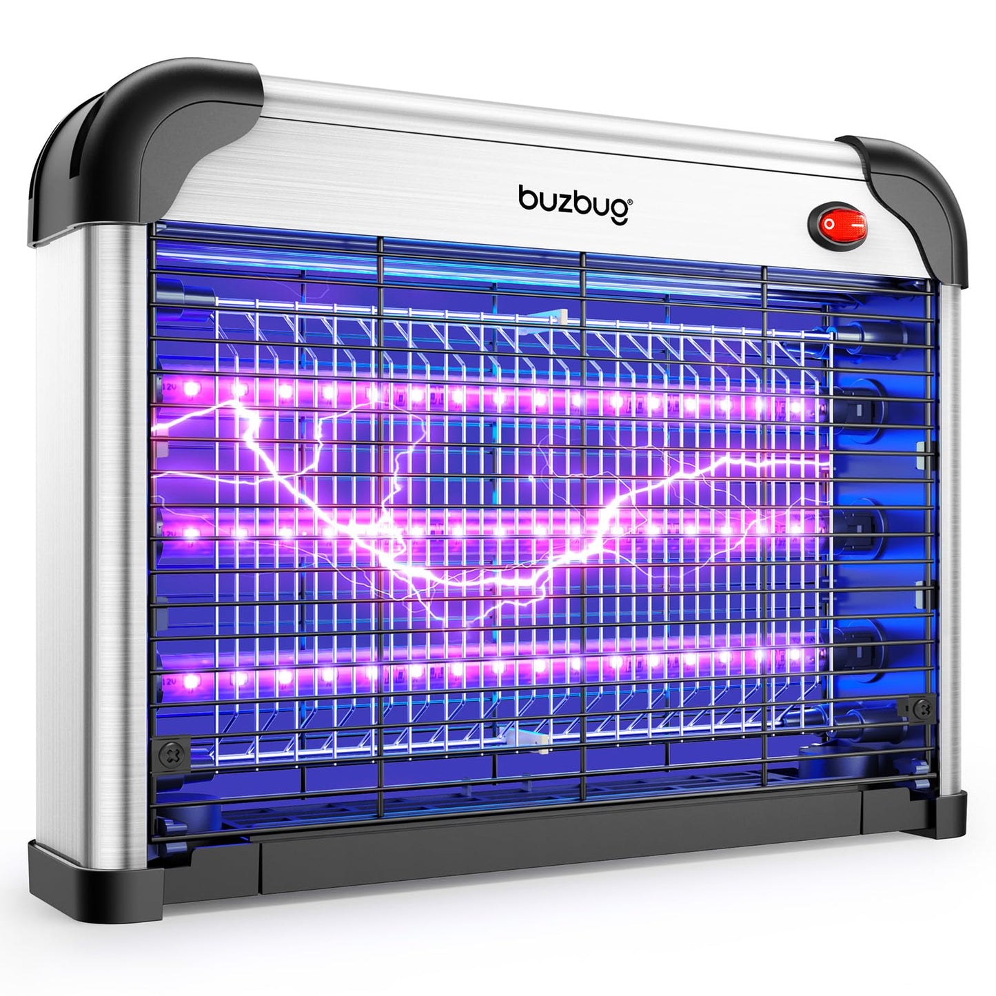 Buzbug LED Bug Zapper Indoor, 3 Efficient 50000H LED Bulbs, Energy Saving & Dual Band Attraction, High-Voltage Electric Mosquito Zapper, Fly Trap Mosquito Trap, Fly Killer Fly Zapper -MA009