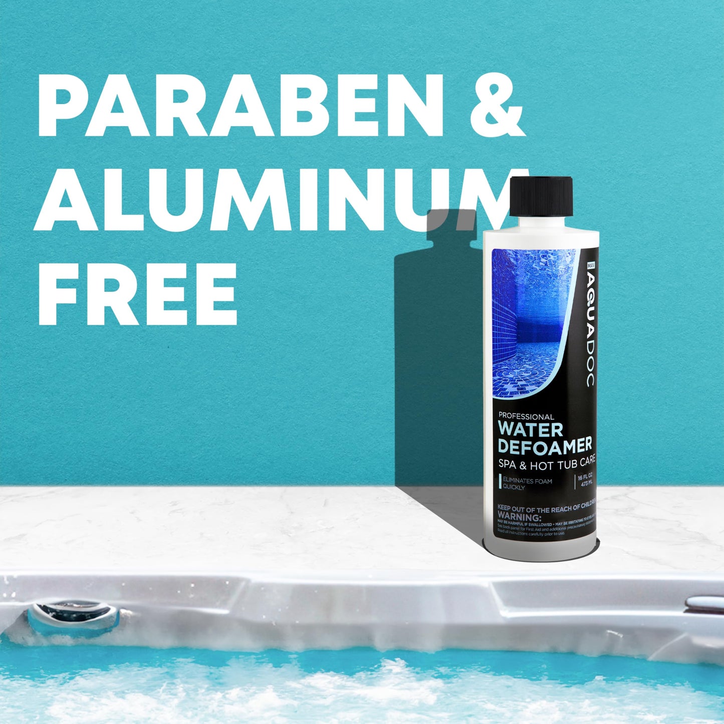 Hot Tub Defoamer - Spa Defoamer for Hot Tub Owners 16oz, Spa Anti Foam to Keep Foam Down, HotTub Chemicals Made in The USA - AquaDoc
