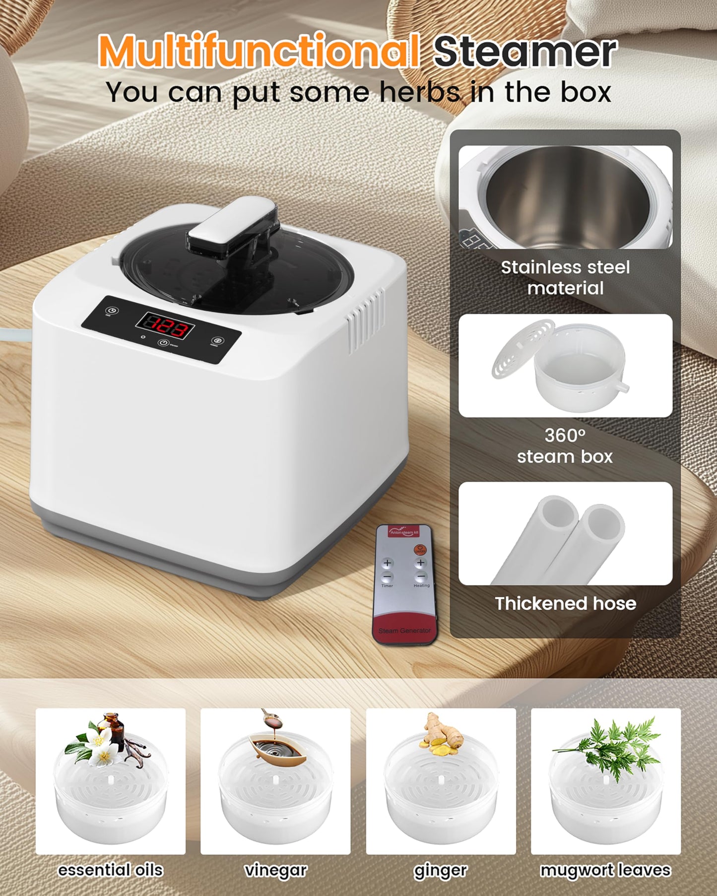 KASUE Portable Infrared Sauna, Steam Sauna with XL Steamer, 5-Layer Waterproof & Heat Insulation for Relaxation, Detoxification, Muscle Pain Relief Indoor & Outdoor(Obsidian Black)