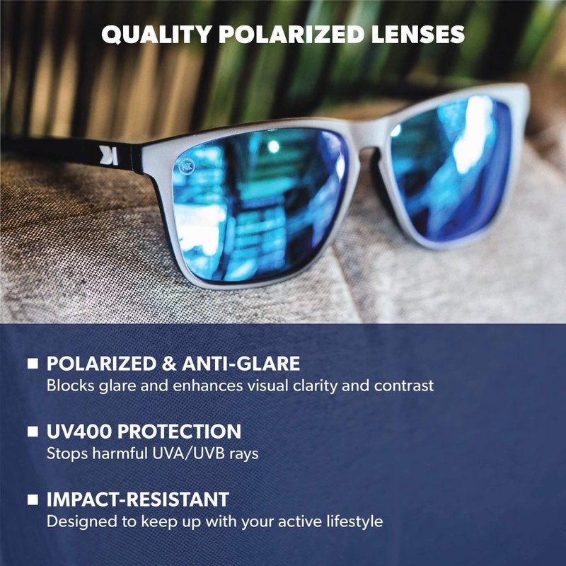 Knockaround Fast Lanes Polarized Sunglasses for Men & Women - Impact Resistant Lenses & Full UV400 Protection, Spanish Rose Frames/Black Smoke Lenses