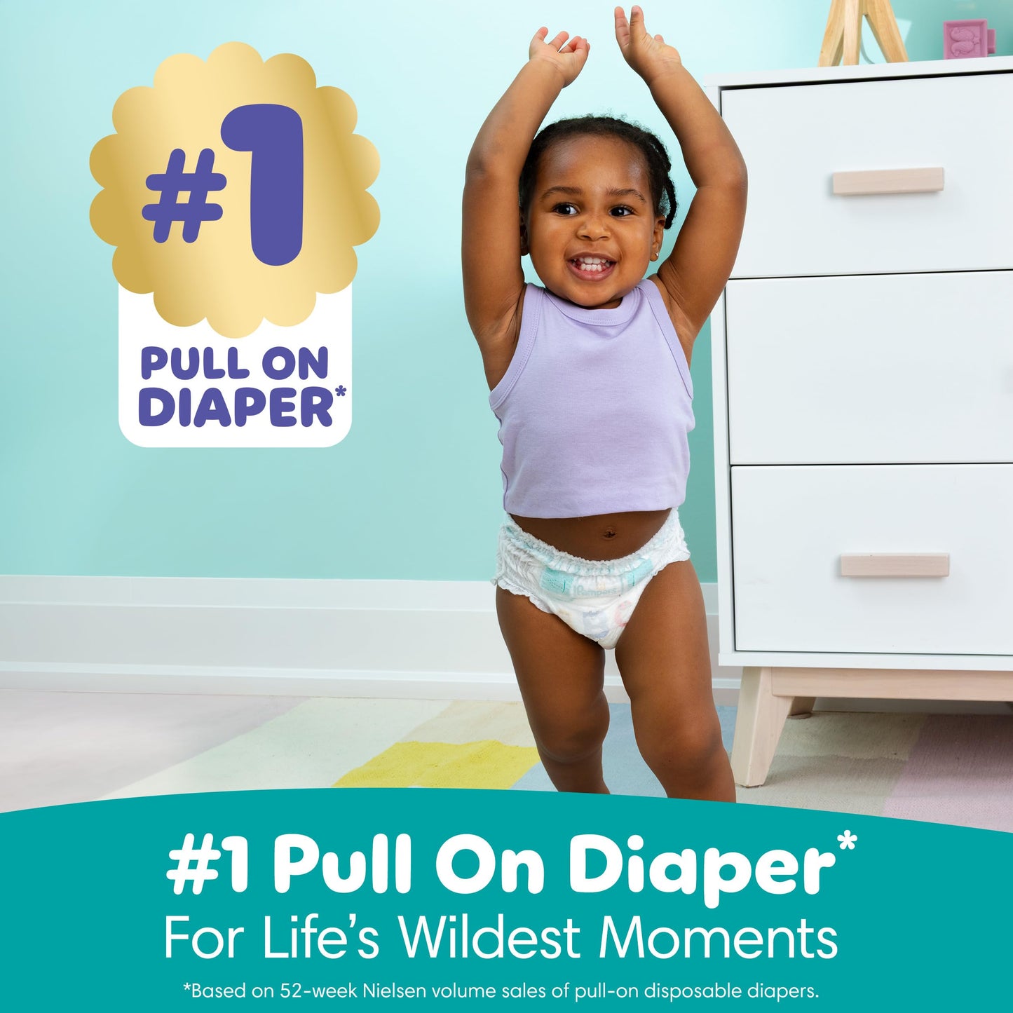 Pampers Diapers - Cruisers 360 - Size 6, 104 Count, Babyproof up to 100% Leakproof Pull-On Diaper