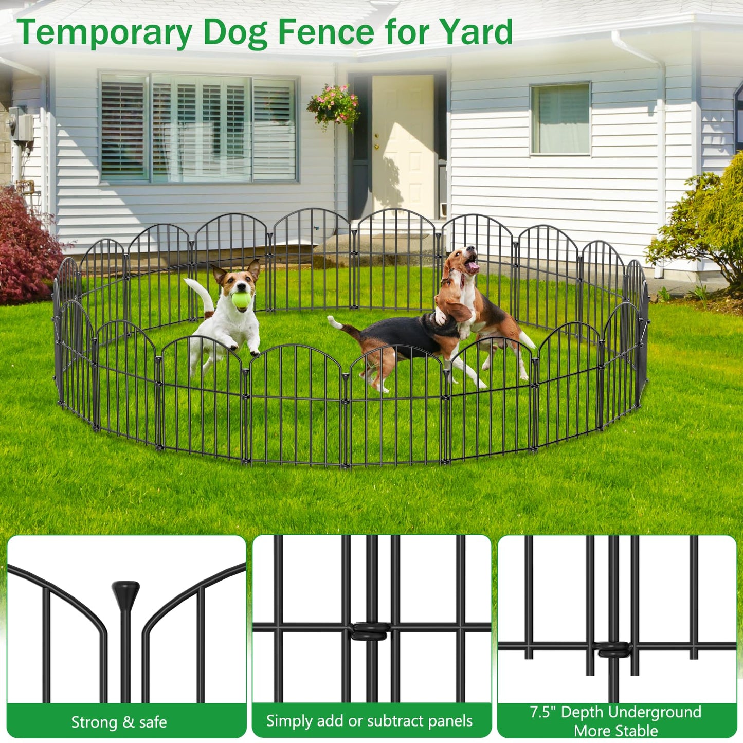 30 Pack Decorative Garden Fence Panels, 17in(H) x 31.5ft(L), Rustproof Metal No Dig Fence, Animal Barrier for Dogs & Rabbits, Anti Digging Fencing for Flower Bed Edging, Yard, Patio & Outdoor
