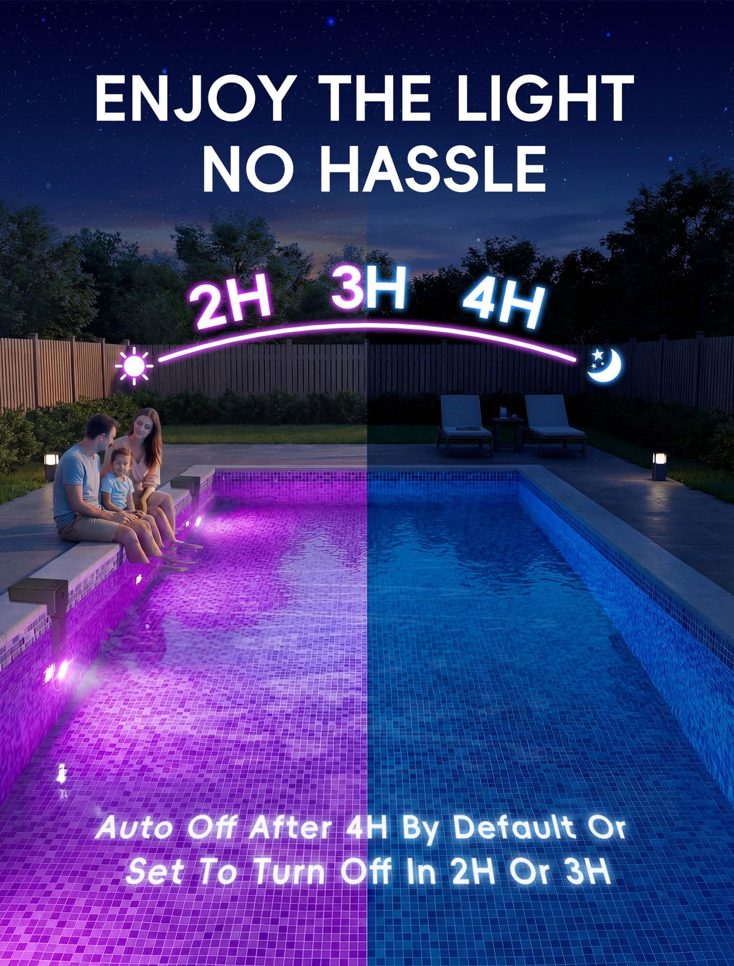 POOLHOUR Solar Pool Lights for Inground Pools Only, Waterproof LED Underwater Submersible Light with Remote & Timer, 10-Color RGB 4-Mode Poolside Solar Lights, 1 Pack