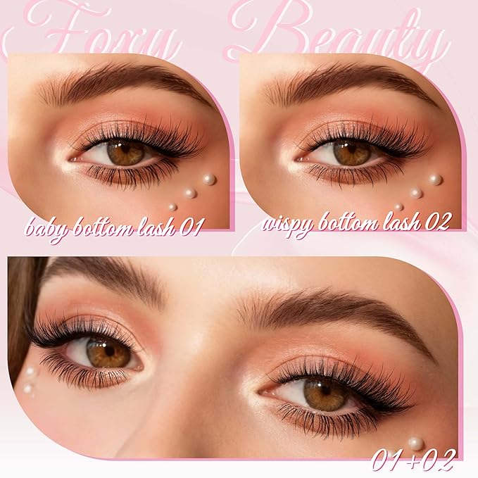 Foxy Beauty Natural Lash Clusters - Wispy & Fluffy Lash Clusters WideSpan Eyelash Clusters Lash Extension with FREE Bonus Lower Lashes