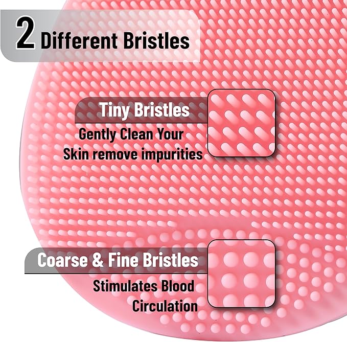 Slick- Silicone Facial Cleansing Brush, 4 Pack, Silicone Face Scrubber Exfoliator, Face Exfoliator Scrubber, Facial Scrubber for Face Cleanser Brush, Exfoliating Face Scrubber, Face Brush