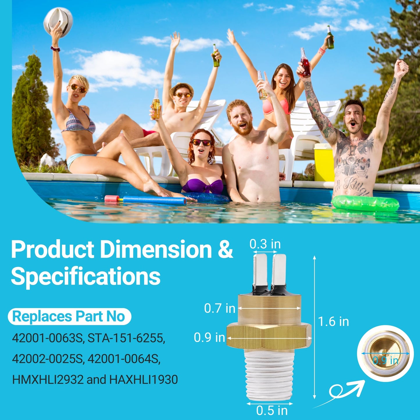 Funmit 42001-0063S High Limit Switch Replacement for Pentair Sta-Rite MasterTemp Max-E-Therm Pool/Spa Heater Elecrical System Yellow