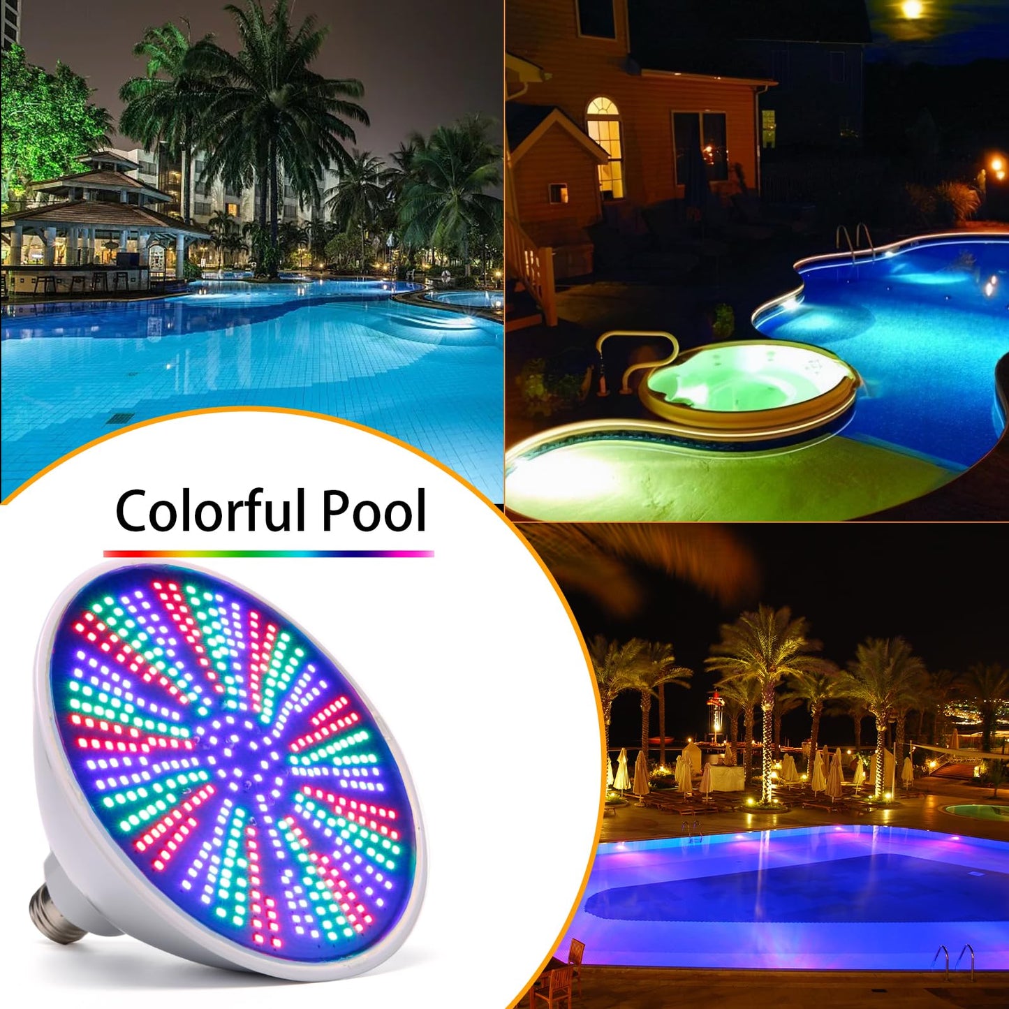 Cynlink 12V 50W LED Color Changing Pool Lights for Inground Pool, Swimming Pool Light Bulb with Remote, E26 Replacement Underwater Pool Lighting for Pentair and Hayward Light Fixtures, 1 Pack