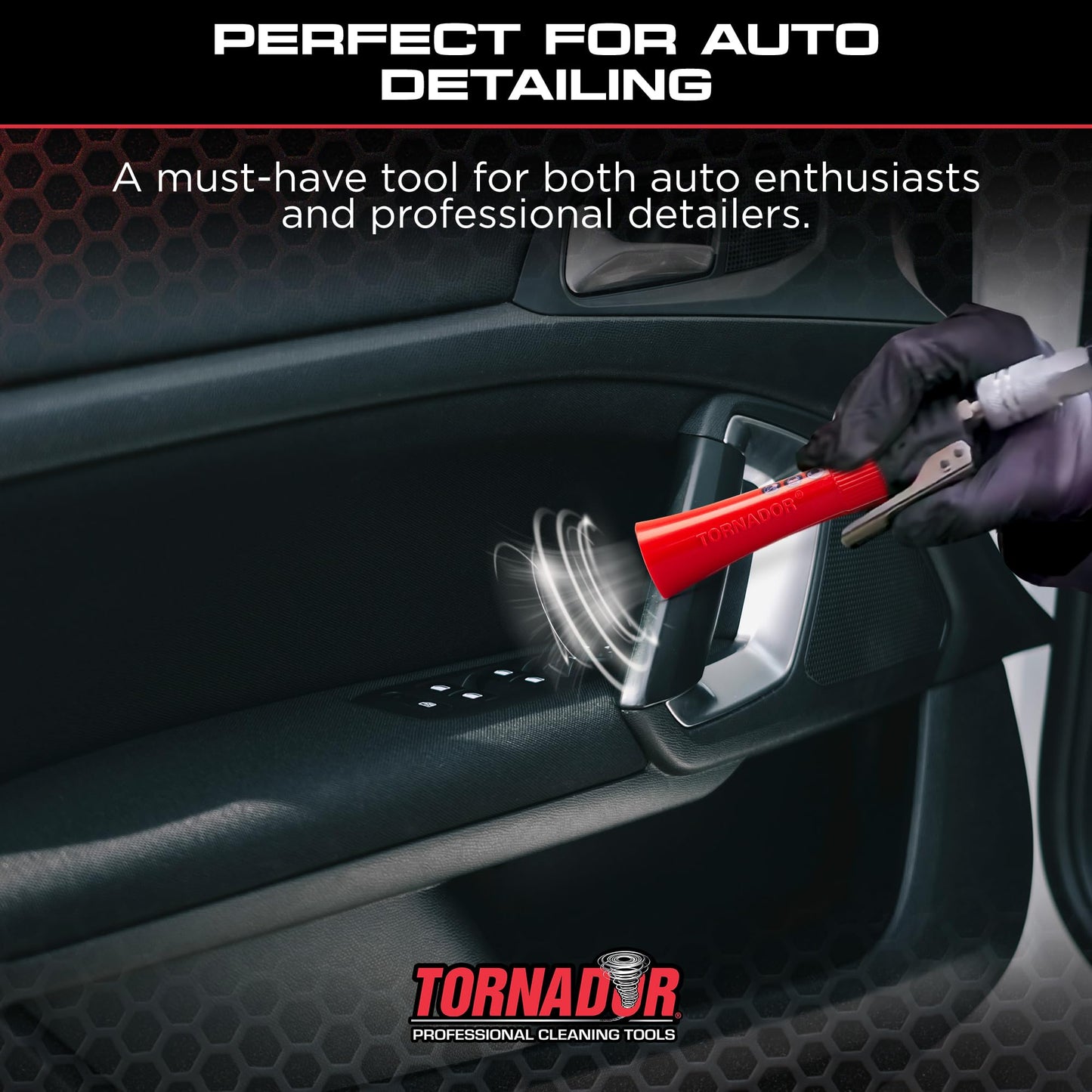 Tornador Z-007 Mini | Compact High-Pressure Car Cleaning Tool | Ergonomic Design Speeds Up Interior Detailing | Works with Air Compressor | Powerful & Portable