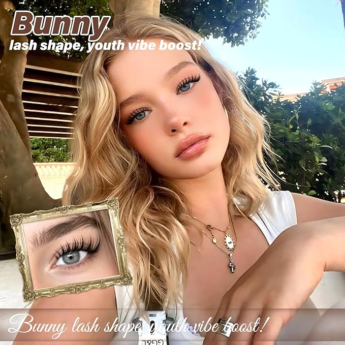 JMS&JMS Bunny Lash Clusters, Manga Eyelash Clusters C Curl, Anime Lashes Wispy Natural Invisible Band Bunny lashes with Waterproof (Bunny-8-18MIX)