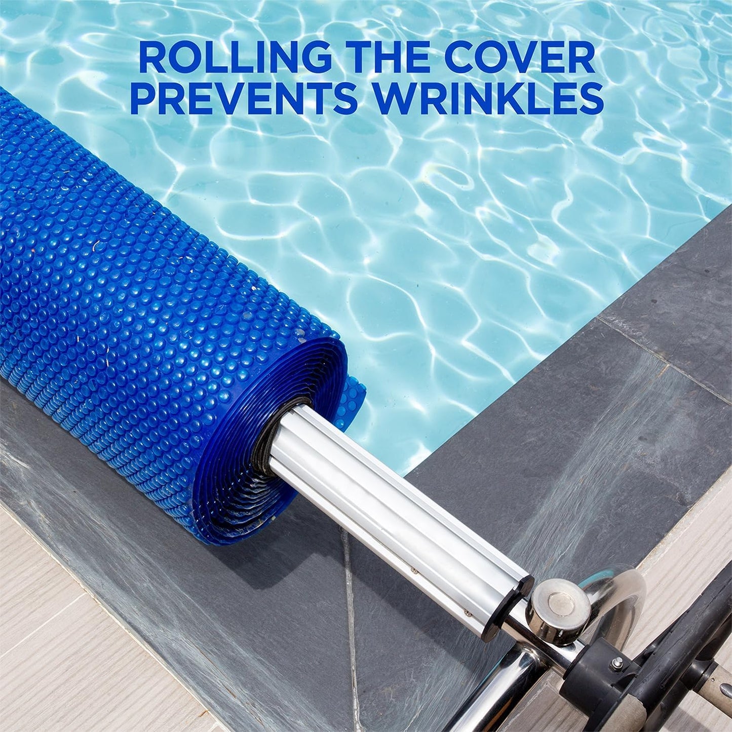 Shop Square 12 x 24 Foot Rectangle Solar Pool Cover for Inground and Above Ground Pools, 16 Mil - Premium Heavy Duty Solar Blanket for Above Ground Pool, Blue - Made in USA