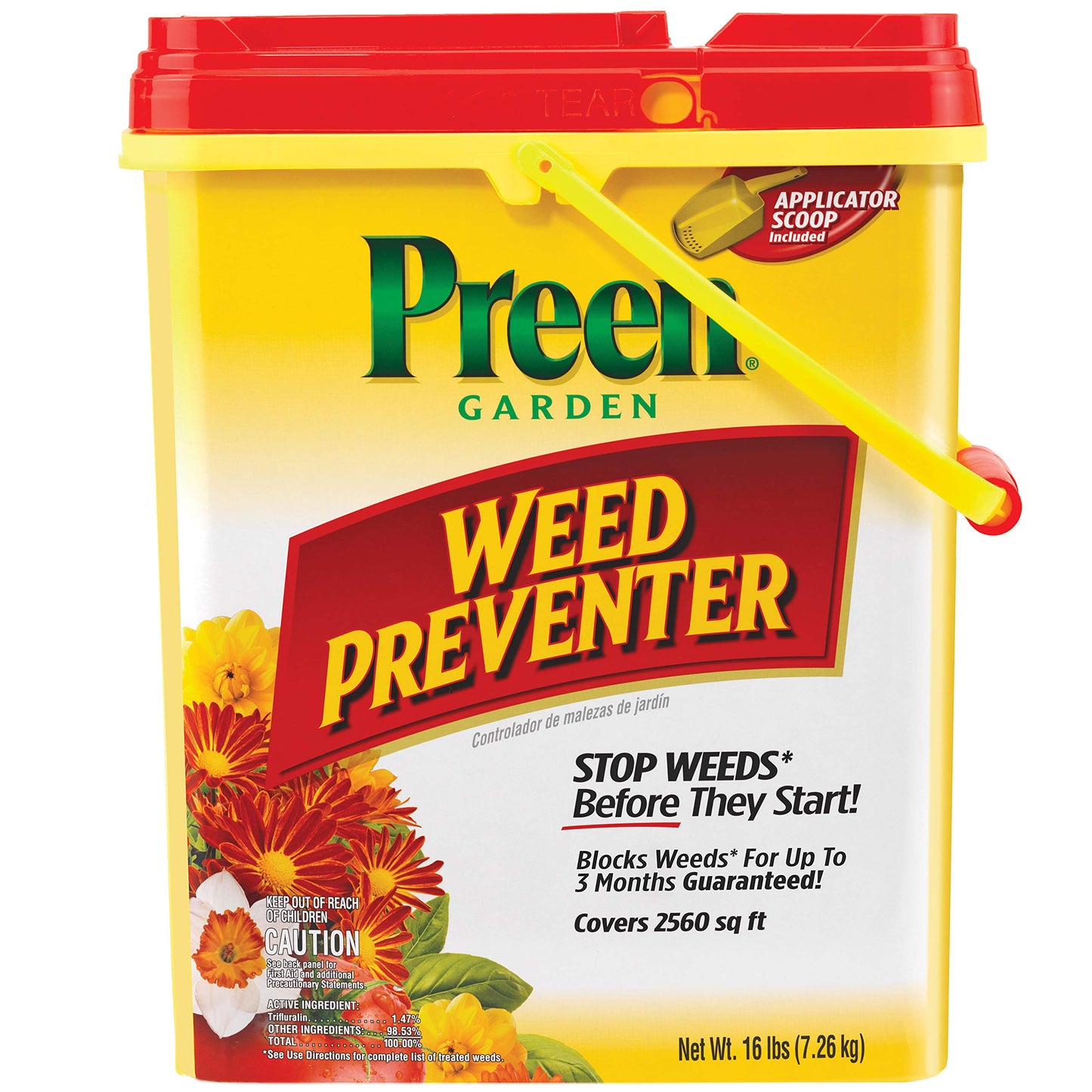 Preen Garden Weed Preventer - 16 lb. Pail - Covers 2,560 sq. ft.