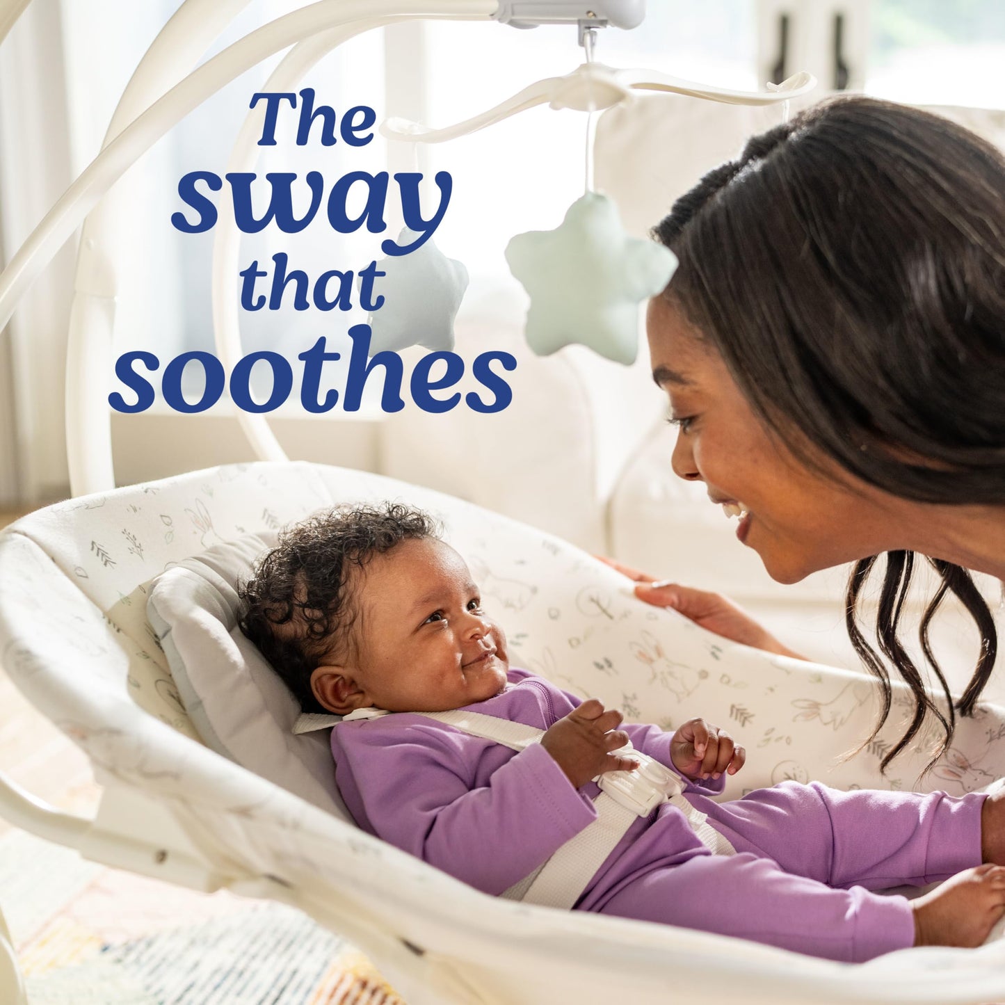 Graco Simple Sway Baby Swing, Side‑to‑Side Motion, Infant Swing with 6 Speeds, Vibration, Ivy