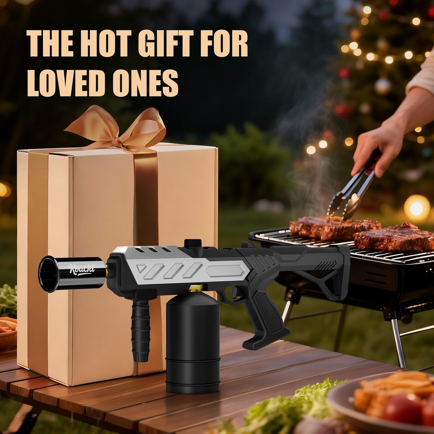 KOACKL Powerful Propane Torch, Blow Torch with Adjustable Flame, Flamethrower Kitchen Torch Burner Gas Welding Kits for Grill, BBQ, Searing Steak, Camping & Charcoal Torch Lighter(Tank Not Included)