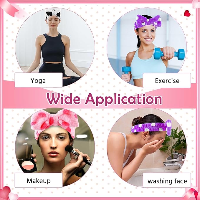 WSYUB 3PCS Spa Headbands, Headbands for Face Washing, Makeup Skincare Headband for Girls Women Spa Birthday Party