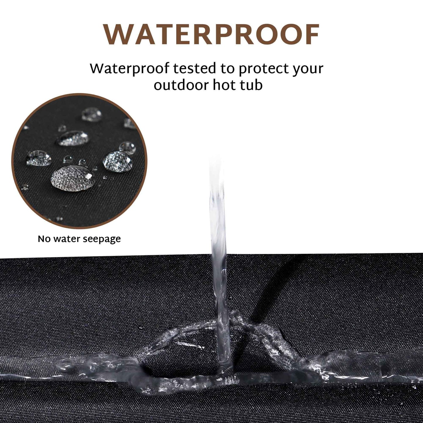 iBirdie Outdoor Waterproof Rectangular Hot Tub Cover 89 x 79 inch fit 88 x 78 or 87 x 77 or 86 x 76 SPA 600D Heavy Duty Rectangle Weatherproof Protectors Protective Cover Cap