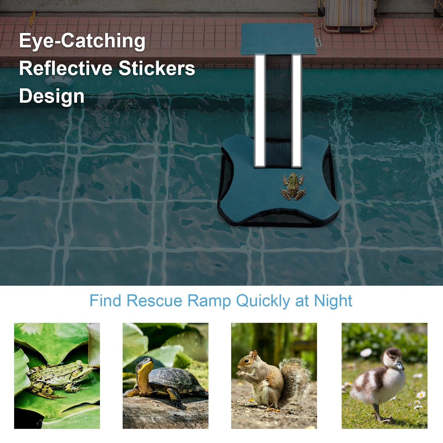 2Pcs Pool Frog Savers 900D Heavy Duty Animal Critter Escape Ramp for Swimming Pool Frog Ramp Ladder Floating Pad for Rescues Wildlife, Squirrel, Toads, Small Animal, Pool Maintenance Accessories