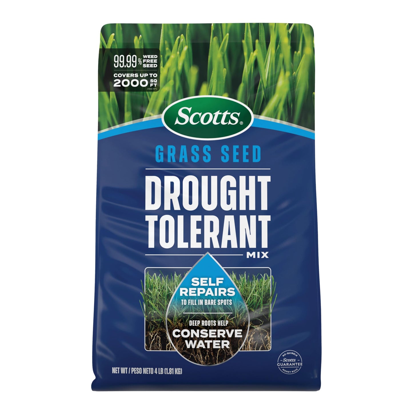 Scotts Grass Seed Drought Tolerant Mix - Kentucky Bluegrass and Tall Fescue Grass Seed Mix, Covers up to 2,000 sq. ft., 4 lb.