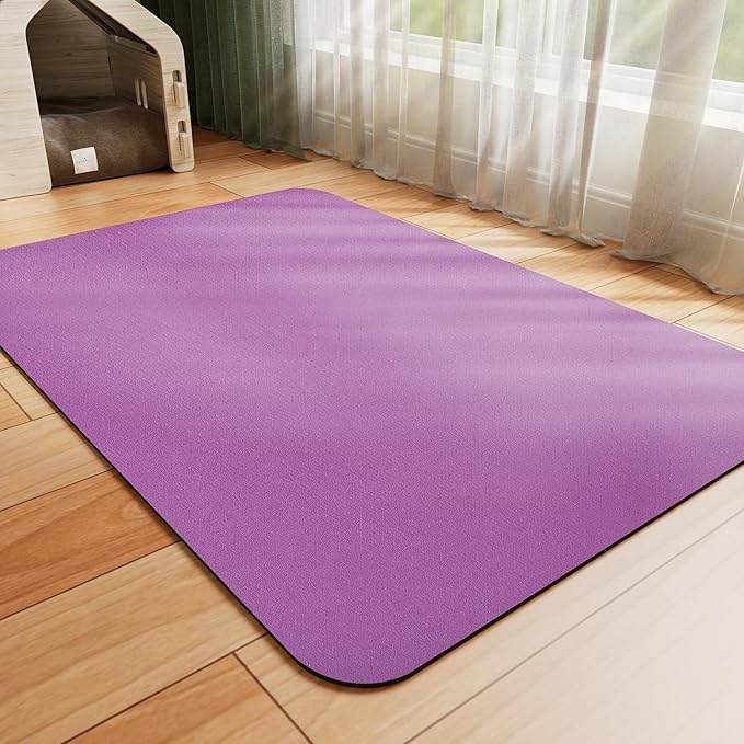 Dog Food Mat - Absorbent Cat Mat for Food and Water, No Stains Pet Feeding Bowl Mat, Easy to Clean Pet Placemats, Quick Dry Dog Water Dispenser Mat for Messy Drinkers | Purple 16"x 24"
