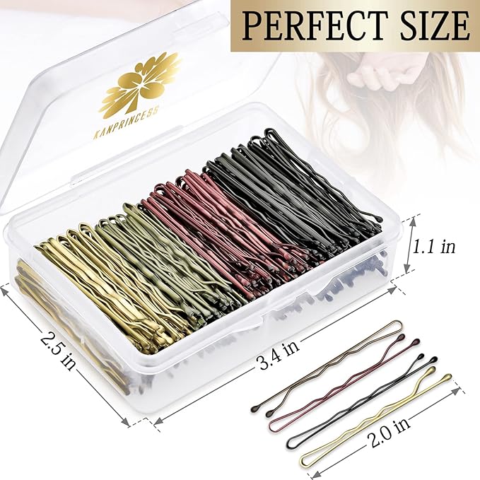 200PCS 2Inches Hair Pins Kit Hair Clips Secure Hold Bobby Pins Hair Clips for Women Girls and Hairdressing Salon With Clear Storage Box(MulticolorÃ¯Â¼Â