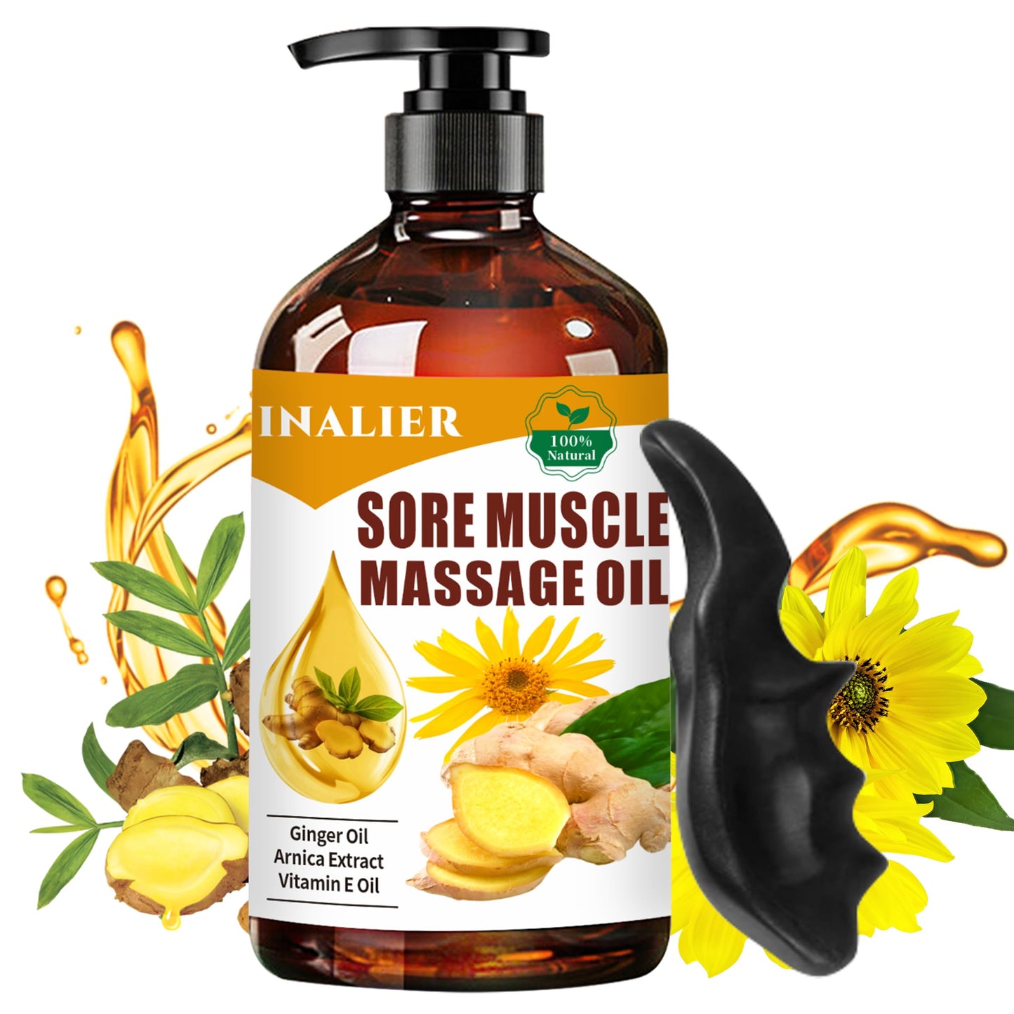INALIER Sore Muscle Massage Oil,Gift for Husband Dad Boyfriend,Relaxing Massage Oil,Arnica Oil,Massages Oil for Massage Therapy,Gifts for Men and Women,Spa Gifts for Him Her