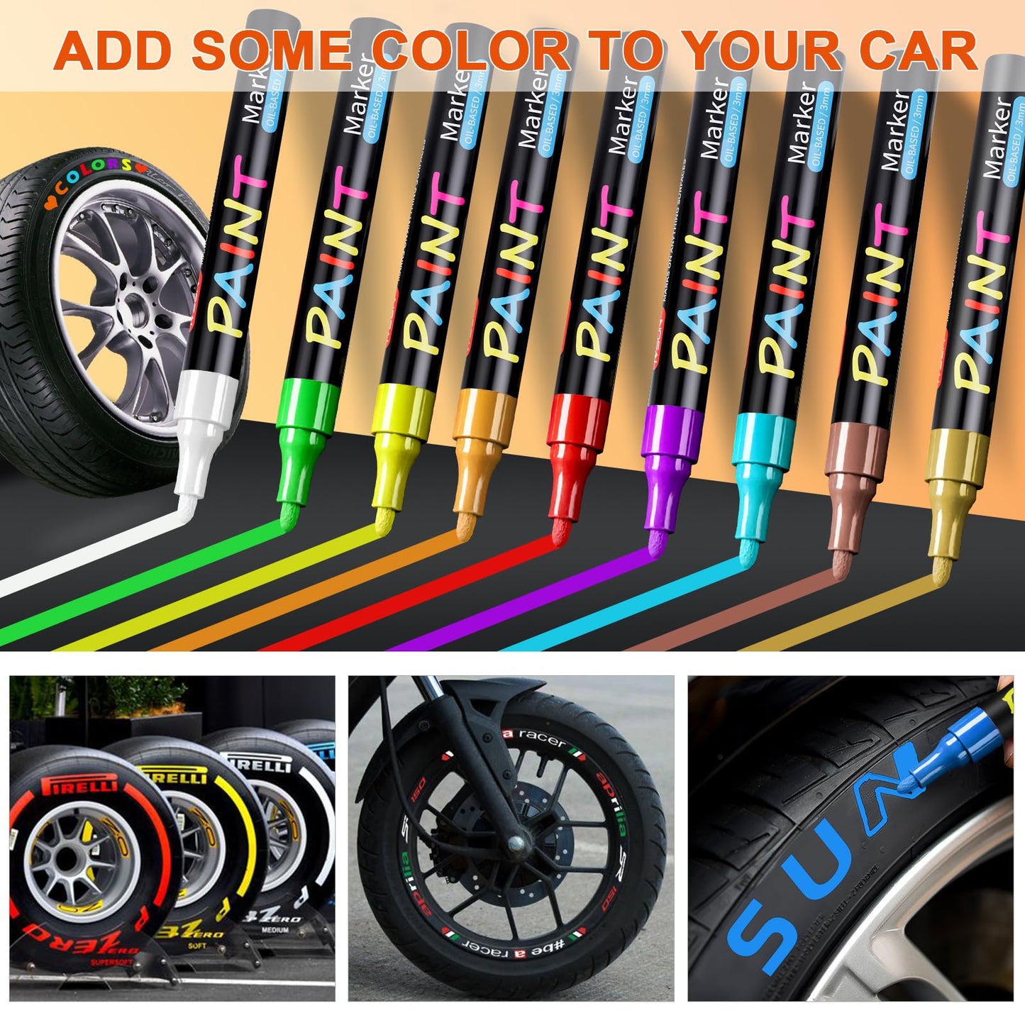 IVSUN Paint Pens Paint Markers, 20 Colors Oil-Based Waterproof Marker Pen Set, Never Fade Quick Dry and Permanent, Works on Rocks Painting, Wood, Fabric, Plastic, Canvas, Glass, Mugs, DIY Craft