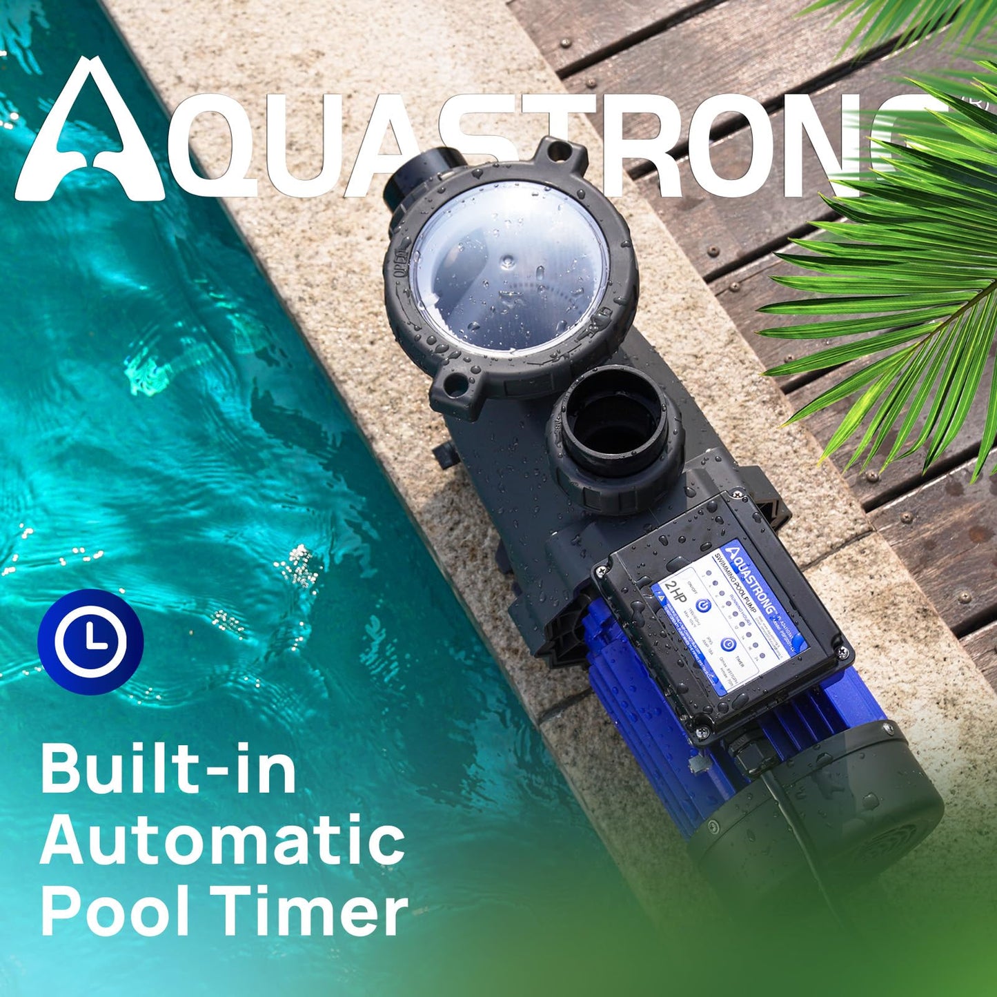Aquastrong In/Above Ground Pool Pump High Flow Self Primming Swimming Pool Pump,Glossy Black