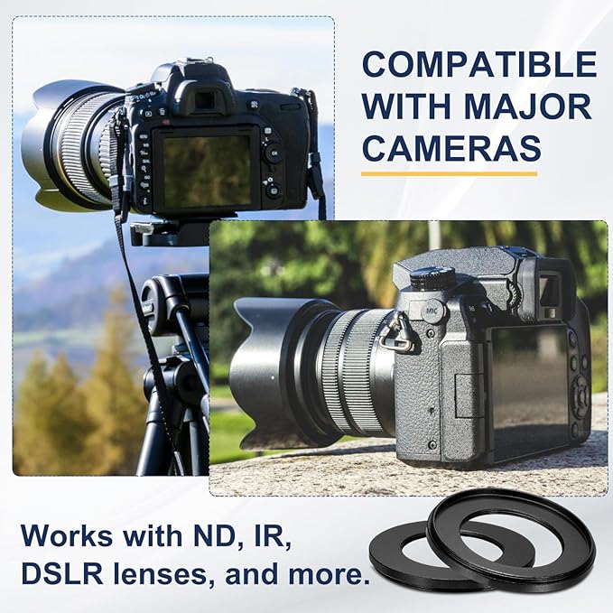 PATIKIL Step Down Ring Adapter 58mm to 52mm, Filter Step-Down Rings Camera Lens Filters Metal Ring Digital for ND IR DSLR Lenses, Black