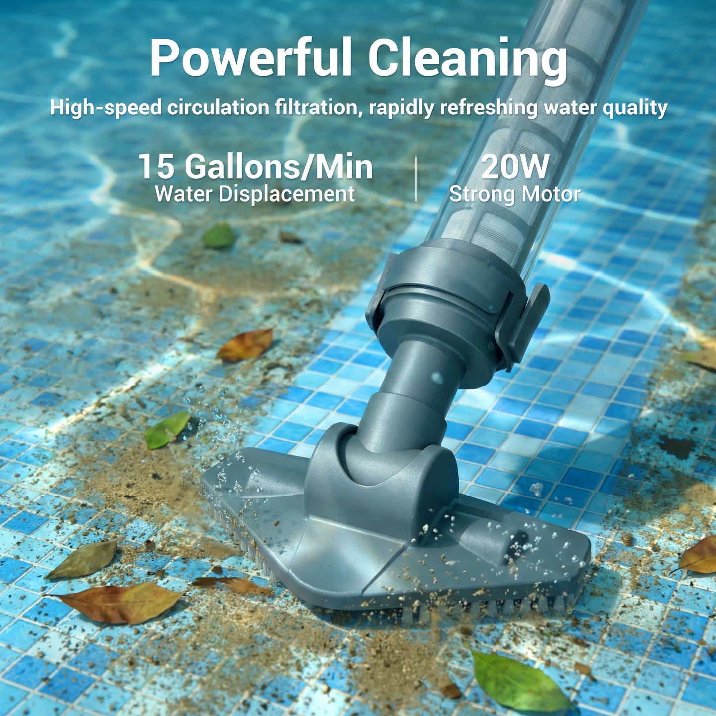 MUTAOMWY Hot Tub Vacuum,Cordless Handheld Pool Vacuum Cleaner - Pool Cleaner for Inground Pools, for Hot Tubs and Spa,15 Gallons/Min Powerful Suction