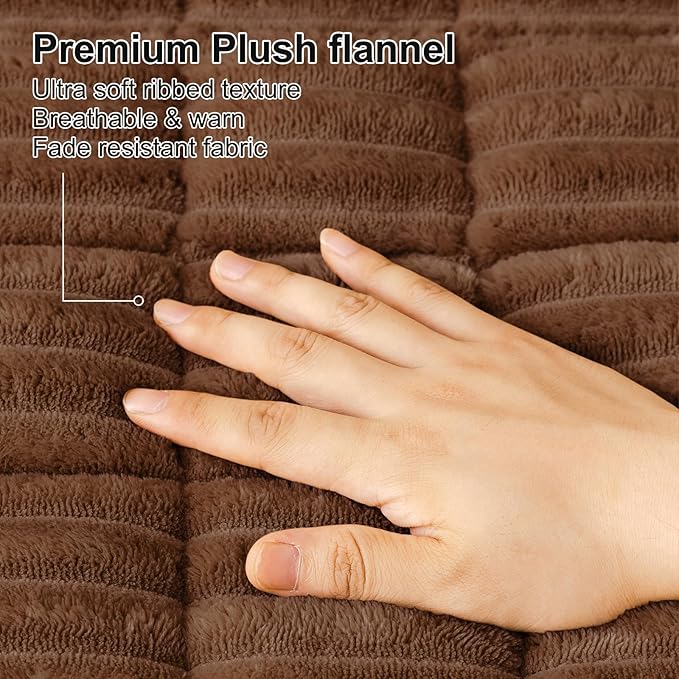 Smiry Couch Cover for Dogs Washable, Non Slip Fuzzy Pet Couch Covers for 3 Cushion Sofa Pet Friendly, Thick Soft Sofa Slipcovers Cushion Protector (Brown, 27.6" x 27.6")