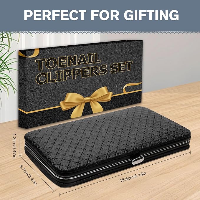 Manicure Set 19 in 1 Nail Clipper Set, Professional Stainless Steel Nail Kit for Women, Men, Nail Care Tools Suitable for Travel Manicure Kit, Grooming Kit with Leather Travel Case